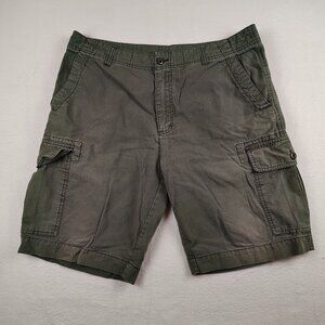Woolrich Cargo Outdoor Shorts Green 100% Cotton Mens 34